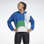 kvinner vektor blå 2X42N711 Reebok løpende vevd jakke