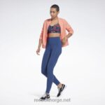 kvinner vektor marine 2X42N695 Reebok lux sports-bh med strappy naturvokst print - Bilde 2