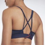 kvinner vektor marine 2X42N695 Reebok lux sports-bh med strappy naturvokst print - Bilde 5