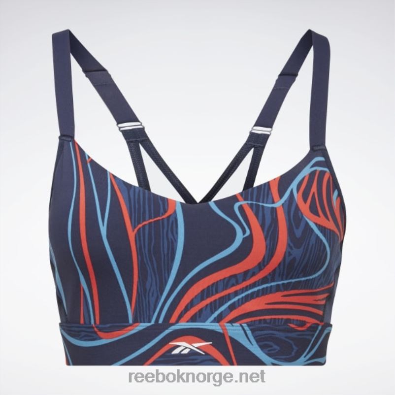 kvinner vektor marine 2X42N695 Reebok lux sports-bh med strappy naturvokst print - Bilde 6