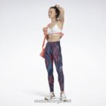 kvinner vektor marine 2X42N825 Reebok lux perform mid-rise naturvokste tights - Bilde 2