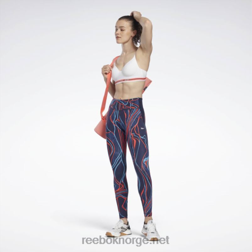 kvinner vektor marine 2X42N825 Reebok lux perform mid-rise naturvokste tights - Bilde 2