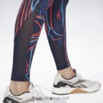 kvinner vektor marine 2X42N825 Reebok lux perform mid-rise naturvokste tights - Bilde 5