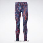 kvinner vektor marine 2X42N825 Reebok lux perform mid-rise naturvokste tights - Bilde 6