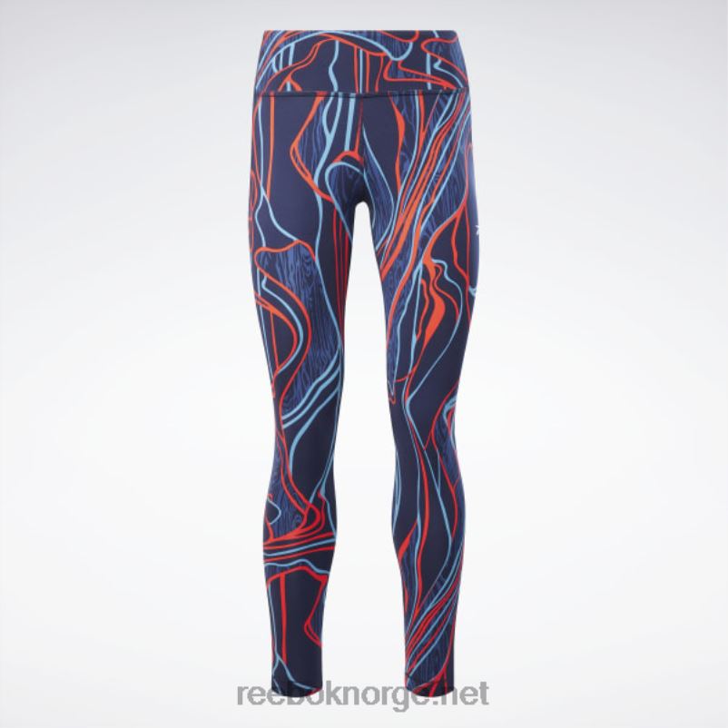 kvinner vektor marine 2X42N825 Reebok lux perform mid-rise naturvokste tights - Bilde 6