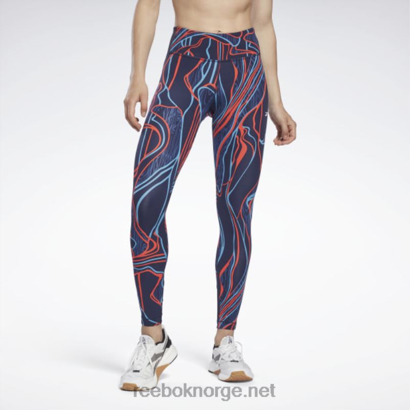 kvinner vektor marine 2X42N825 Reebok lux perform mid-rise naturvokste tights - Bilde 1