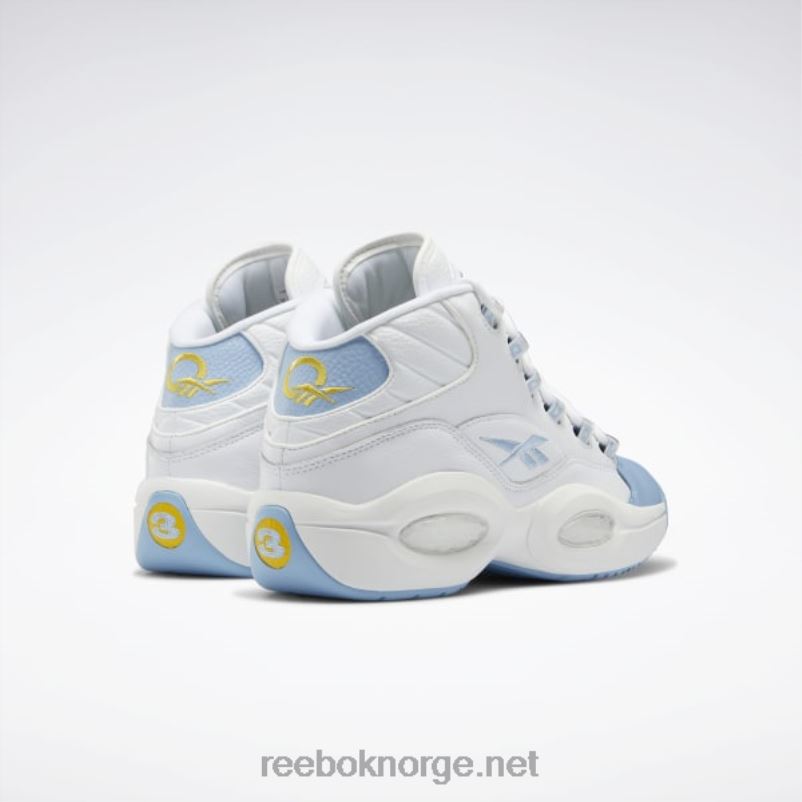 menn ftwr hvit/flytende blå/giftig gul 2X42N1028 Reebok spørsmål midt basketball sko - Bilde 5