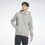 menn middels grå lyng 2X42N1183 Reebok identitetsfleece hettegenser med full glidelås