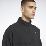 menn svart 2X42N1182 Reebok løpende vevd vindjakke - Bilde 4
