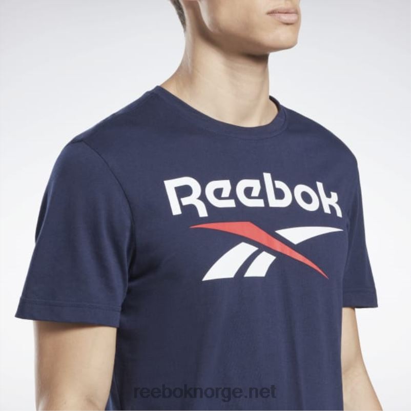 menn vektor marine 2X42N1167 Reebok identitet stor logo t-skjorte - Bilde 4