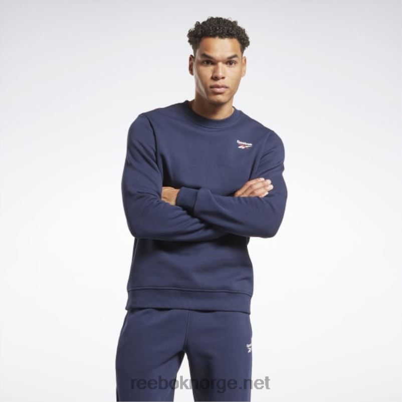 menn_vektor_marine_2x42n1180_reebok_identitet_fleece_vektor_crew_sweatshirt.jpg menn vektor marine 2X42N1180 Reebok identitet fleece vektor crew sweatshirt - Bilde 1