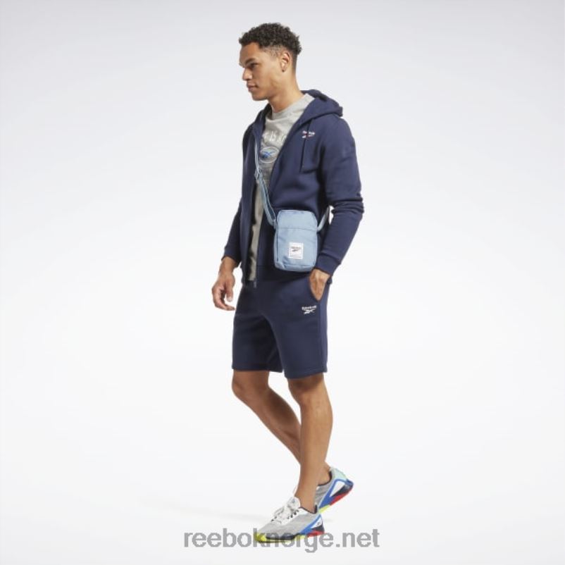 menn vektor marine 2X42N1192 Reebok identitetsfleece hettegenser med full glidelås - Bilde 2