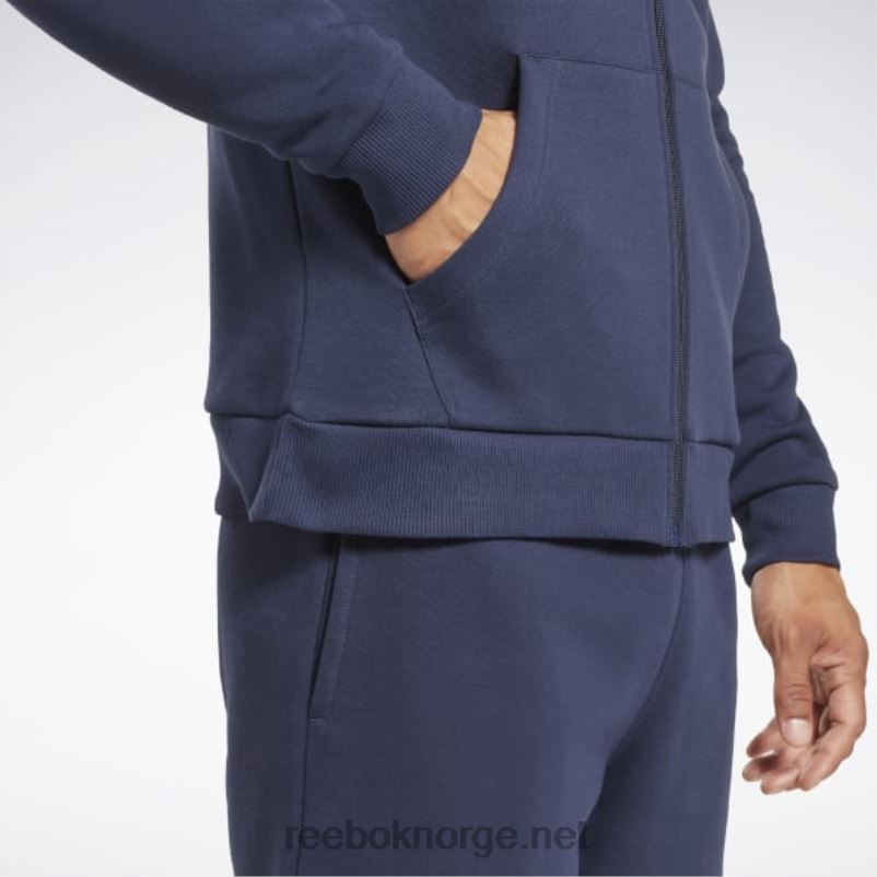 menn vektor marine 2X42N1192 Reebok identitetsfleece hettegenser med full glidelås - Bilde 4