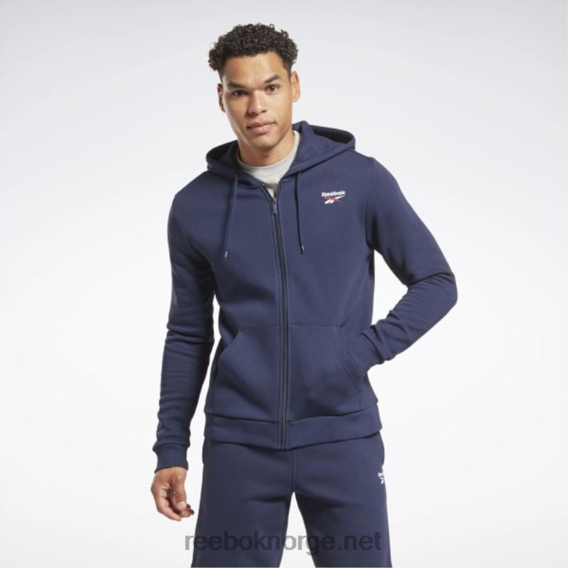 menn_vektor_marine_2x42n1192_reebok_identitetsfleece_hettegenser_med_full_glidelas.jpg menn vektor marine 2X42N1192 Reebok identitetsfleece hettegenser med full glidelås - Bilde 1