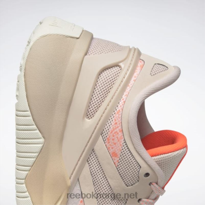 myk ecru/canyon korall/oransje flare 2X42N297 Reebok nanoflex tr treningssko for kvinner - Bilde 8