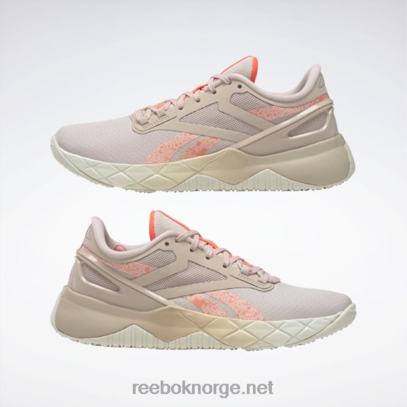 myk ecru/canyon korall/oransje flare 2X42N297 Reebok nanoflex tr treningssko for kvinner - Bilde 9