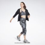 nattsvart 2X42N961 Reebok treningsklar trykt capri - Bilde 2