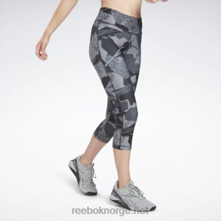 nattsvart 2X42N961 Reebok treningsklar trykt capri
