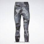 nattsvart 2X42N961 Reebok treningsklar trykt capri - Bilde 6