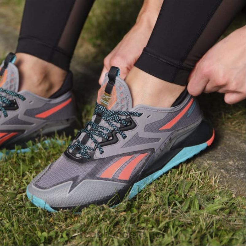 ren grå 3/fet lilla/oransje bluss 2X42N328 Reebok nano x2 tr adventure treningssko for kvinner - Bilde 5