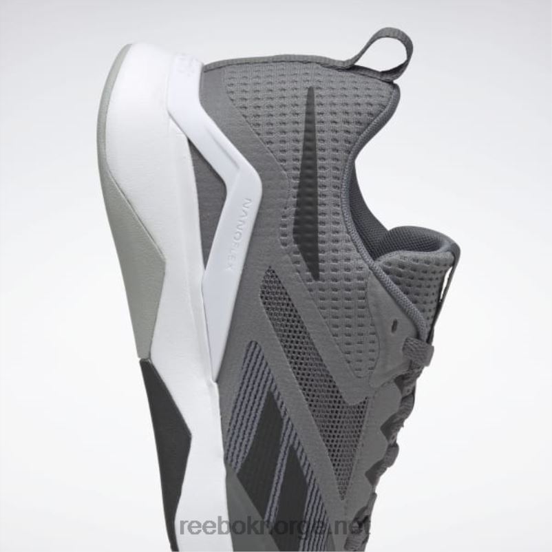 ren grå 6/kjerne svart/ren grå 3 2X42N1088 Reebok nanoflex tr 2.0 treningssko for menn - Bilde 8