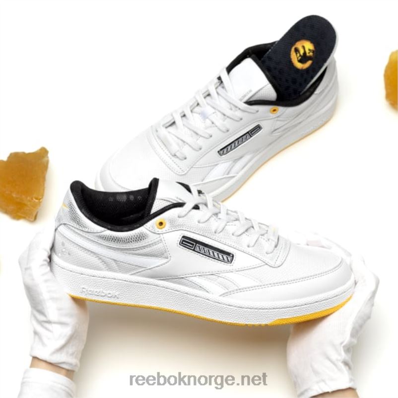 sprit hvit/sølv met./bane gull 2X42N1086 Reebok jurassic world club c revenge herresko - Bilde 2