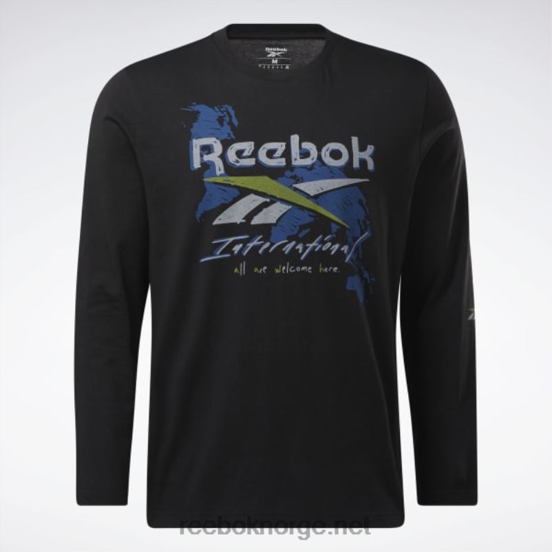 svart 2X42N441 Reebok grafisk serie før sesongen langermet t-skjorte - Bilde 6