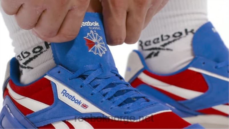 vektor blå/vektor rød/kritt 2X42N397 Reebok klassiske legacy az-skinnsko - Bilde 2