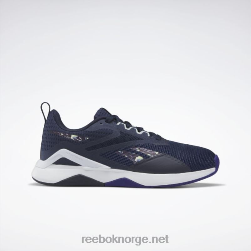vektor marine/fet lilla/sjøkantgrå 2X42N202 Reebok nanoflex tr 2.0 treningssko for kvinner - Bilde 1