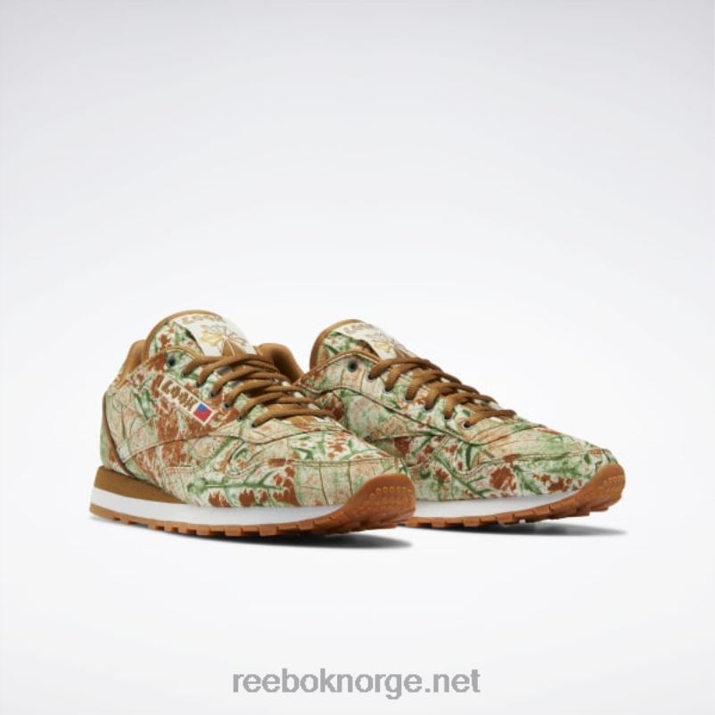 villbrun/lys oker/lysegul 2X42N72 Reebok klassiske lqqk-sko i skinn - Bilde 3