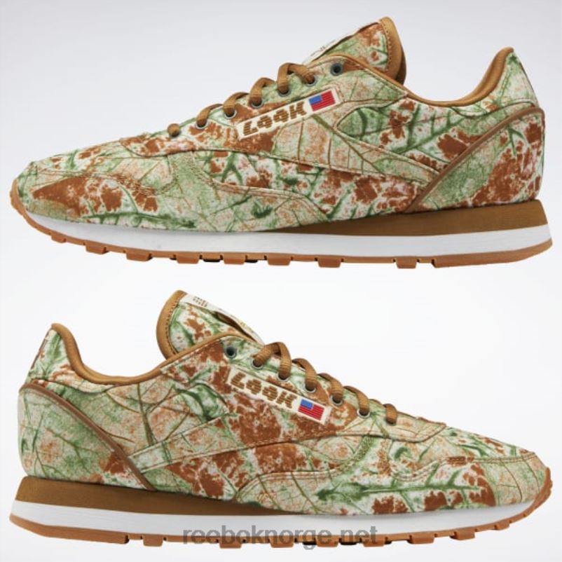 villbrun/lys oker/lysegul 2X42N72 Reebok klassiske lqqk-sko i skinn - Bilde 9