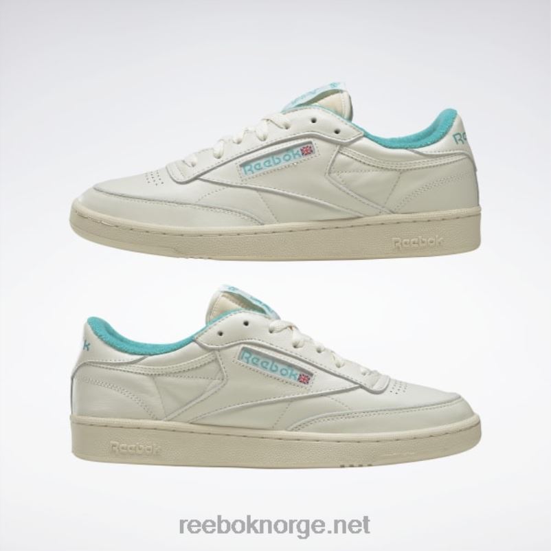 vintage kritt s23-r/papir hvit/klassisk blågrønn 2X42N73 Reebok club c 85 vintage sko - Bilde 3