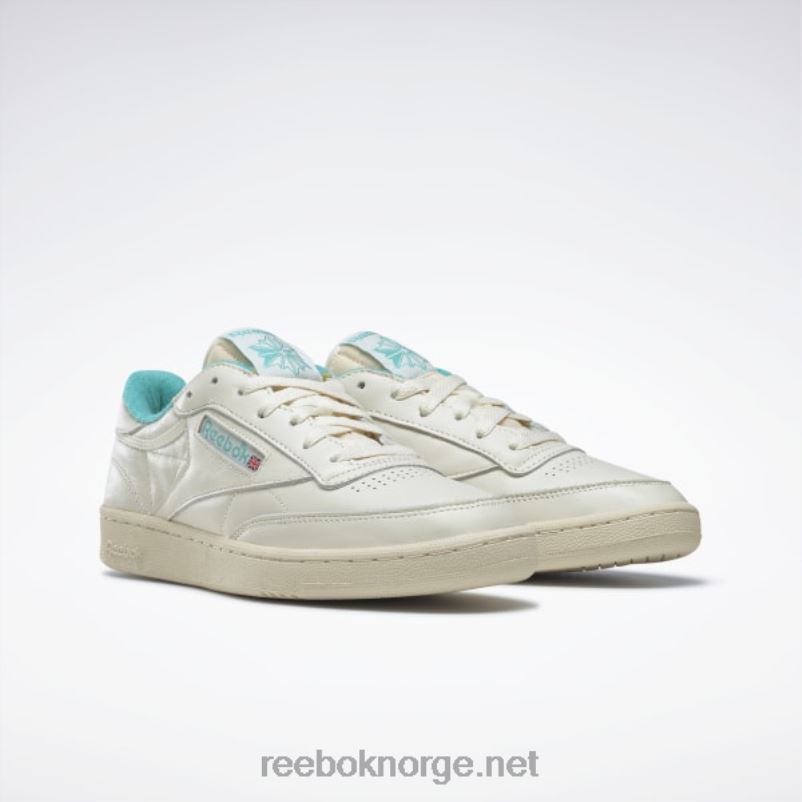 vintage kritt s23-r/papir hvit/klassisk blågrønn 2X42N73 Reebok club c 85 vintage sko - Bilde 5