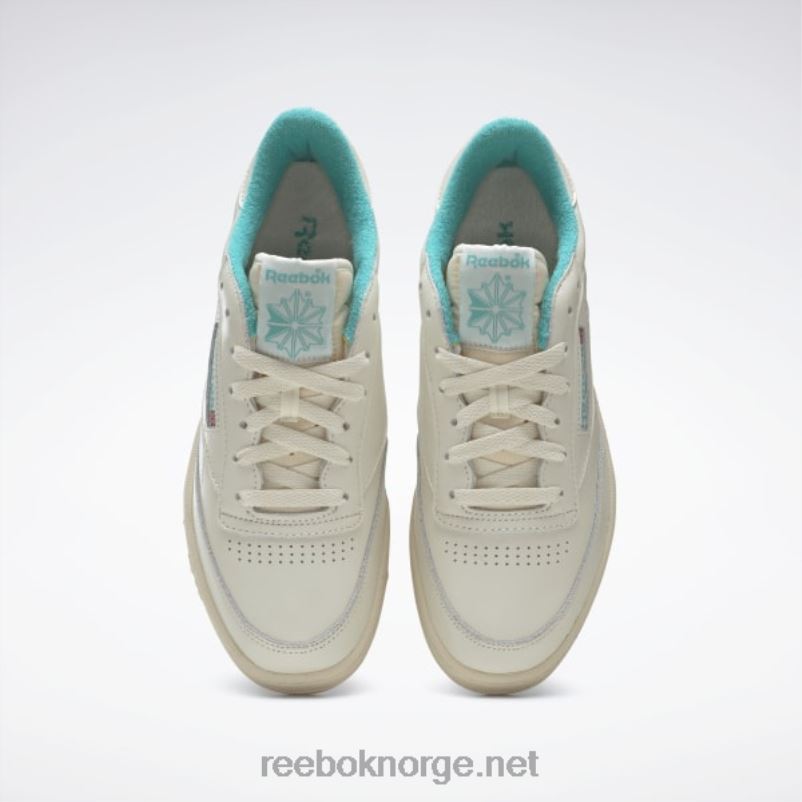 vintage kritt s23-r/papir hvit/klassisk blågrønn 2X42N73 Reebok club c 85 vintage sko - Bilde 8