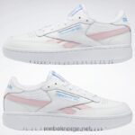 ftwr hvit/rosa glød/strålende aqua 2X42N267 Reebok club c dobbel hevn damesko - Bilde 8