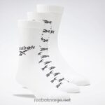 hvit 2X42N1003 Reebok classics fold-over mannskapssokker 3 par