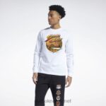 hvit 2X42N611 Reebok street fighter langermet t-skjorte
