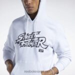 hvit melange 2X42N363 Reebok street fighter grafisk hettegenser - Bilde 5