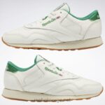kritt/glengrønn/alabast 2X42N591 Reebok klassiske skinn pluss sko - Bilde 9