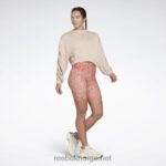 kvinner canyon koraller 2X42N736 Reebok lux modige, moderne shorts med høy midje med safariprint - Bilde 2