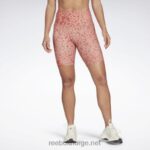 kvinner canyon koraller 2X42N736 Reebok lux modige, moderne shorts med høy midje med safariprint
