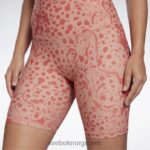 kvinner canyon koraller 2X42N736 Reebok lux modige, moderne shorts med høy midje med safariprint - Bilde 5