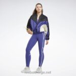 kvinner fet lilla 2X42N430 Reebok lux fargeblokk-tights med høy midje - Bilde 3