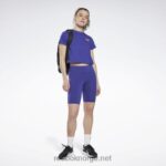 kvinner fet lilla 2X42N555 Reebok grafisk t-skjorte med nødvendig opplæring - Bilde 2