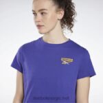 kvinner fet lilla 2X42N555 Reebok grafisk t-skjorte med nødvendig opplæring - Bilde 4