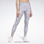 kvinner fiolett dis 2X42N480 Reebok treningsklare tights med kamotrykk