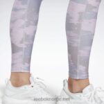 kvinner fiolett dis 2X42N480 Reebok treningsklare tights med kamotrykk - Bilde 5