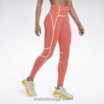 kvinner halvoransje bluss 2X42N347 Reebok lux fargeblokk-tights med høy midje
