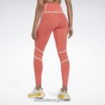 kvinner halvoransje bluss 2X42N347 Reebok lux fargeblokk-tights med høy midje - Bilde 4