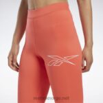 kvinner halvoransje bluss 2X42N562 Reebok løpende vektorleggings - Bilde 4